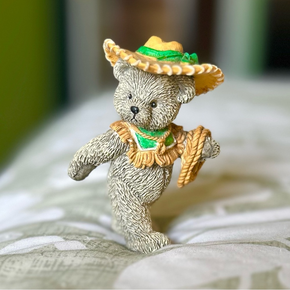 VTG Western Cowboy Rodeo Lasso Bear Bronson Collectibles Trinket Figurine Art - Picture 3 of 8